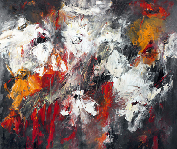 Sparkling Night, 180 x 150 cm, olie op linnen