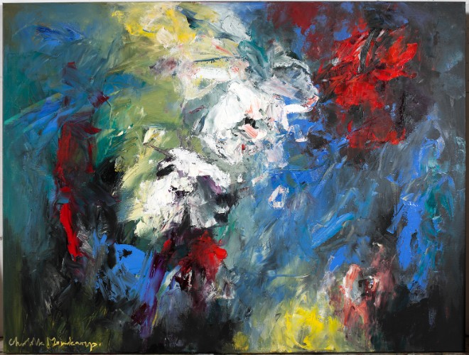 Blauwe Nacht, 120 x 160 cm, olie op linnen